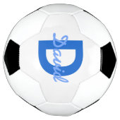 Blauer Name & Monogramm Fußball (Gedreht)