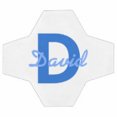 Blauer Name & Monogramm Fußball (Flach)