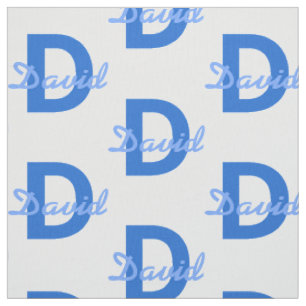 Blauer Name & Monogramm Stoff