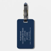 Blauer Name-u. Team-Zahl-Fußball Jersey Gepäckanhänger (Rückseite vertikal)