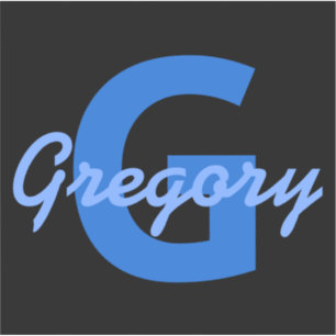 Blauer Name und Monogramm Aufkleber