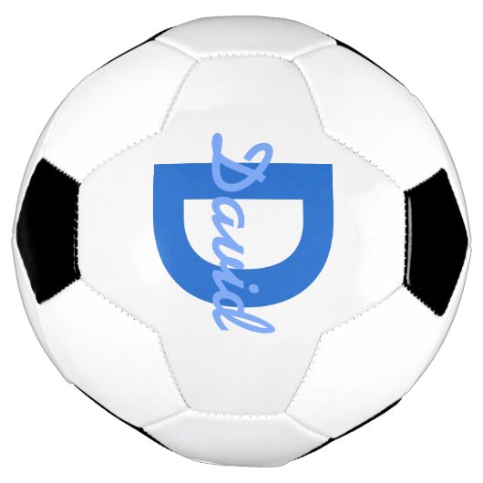 Blauer Name und Monogramm Fußball (Gedreht)