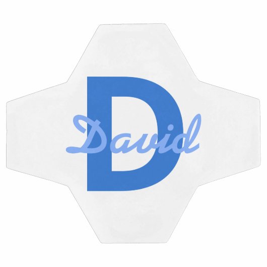 Blauer Name und Monogramm Fußball (Flach)