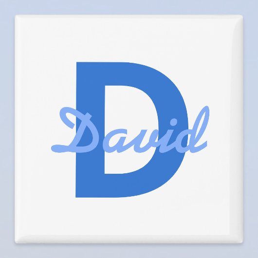 Blauer Name und Monogramm Magnet