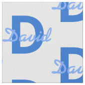 Blauer Name und Monogramm Stoff (Nahaufnahme)