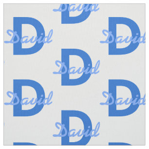 Blauer Name und Monogramm Stoff