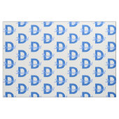 Blauer Name und Monogramm Stoff (Fat Quarter (45,7 x 55,9 cm))