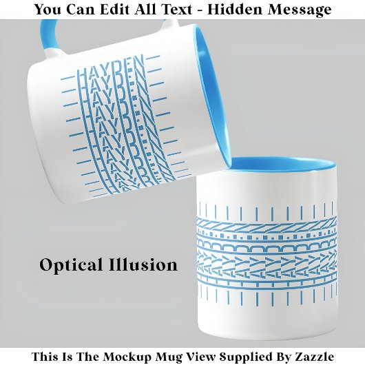 Blauer Name Versteckte Meldung Trendy Tasse 121B G