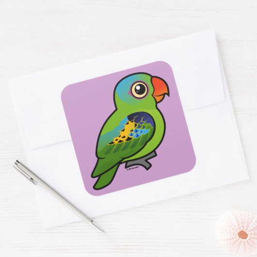 Blauer-naped Papagei Quadratischer Aufkleber (Umschlag)