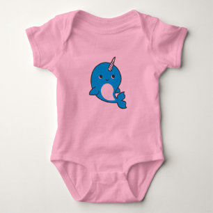 Blauer Narwhal Baby-Ballettröckchen-Bodysuit Baby Strampler