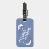 Blauer Narwhals personalisierter Gepäck-Umbau Gepäckanhänger (Vorderseite vertikal)