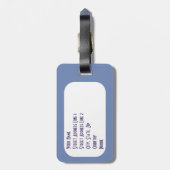 Blauer Narwhals personalisierter Gepäck-Umbau Gepäckanhänger (Rückseite vertikal)