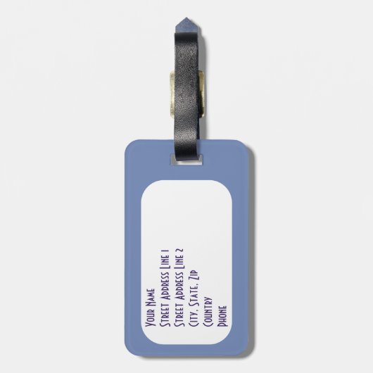 Blauer Narwhals personalisierter Gepäck-Umbau Gepäckanhänger (Rückseite vertikal)