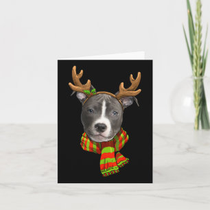 Blauer Nase Pitbuli Weihnachtsmann Haustier Hund L Karte