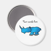 Blauer Nashorn Magnet (Vorderseite/Rückseite)
