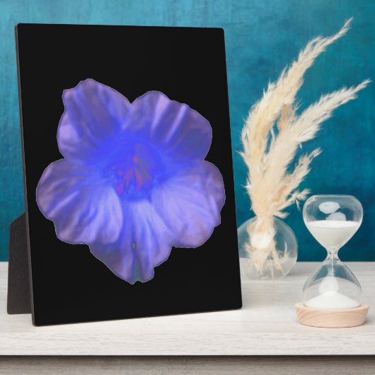 Blauer Nasturtium Blume Plaque Fotoplatte (Seite)