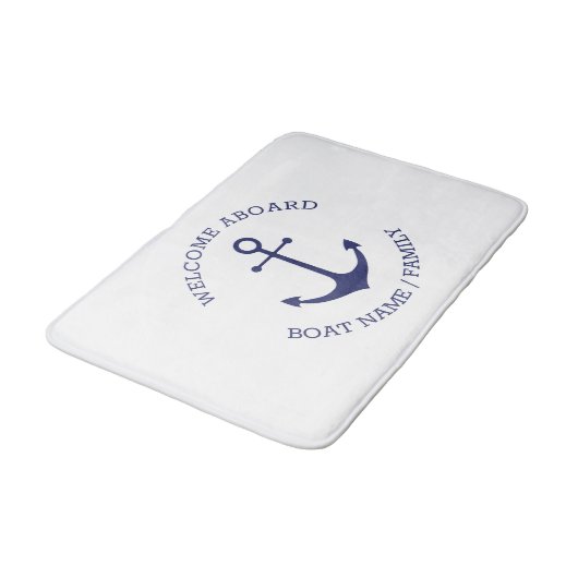 Blauer, nausischer Anker - Empfang an Bord Badematte (Schrägansicht)