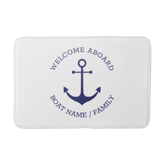 Blauer, nausischer Anker - Empfang an Bord Badematte (Vorderseite)