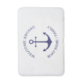 Blauer, nausischer Anker - Empfang an Bord Badematte (Vorderseite Vertikal)