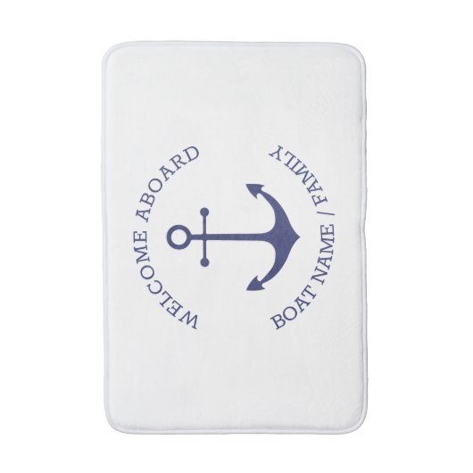 Blauer, nausischer Anker - Empfang an Bord Badematte (Vorderseite Vertikal)