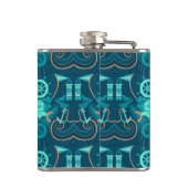 Blauer nautischentwurf flachmann (Rückseite)