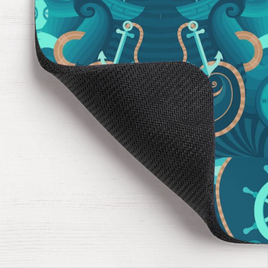 Blauer nautischentwurf mousepad (Ecke)