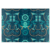 Blauer nautischentwurf schneidebrett (Vorderseite)