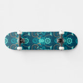 Blauer nautischentwurf skateboard (Horizontal)
