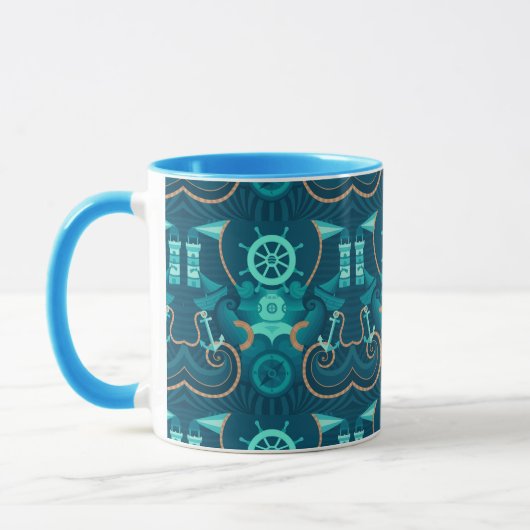 Blauer nautischentwurf tasse (Links)