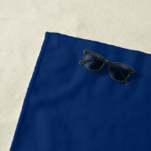 Blauer nautischer Anker Boot Name Strandtuch (Beispiel)