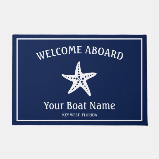 Blauer Navy Blauer Empfang an Bord von Starfish Fußmatte (Vorderseite)