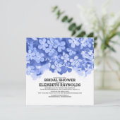 Blauer Navy Blumen Brauereidusche Einladungen (Stehend Vorderseite)