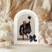 Blauer Navy Bow mit Gold Glitzer Grad Arch Einladung