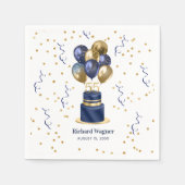 Blauer Navy Cake 55. Geburtstag Serviette (Vorderseite)