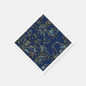 Blauer Navy-Damast auf jedem Farbhintergrund Serviette (Ecke)