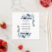 Blauer Navy Elegant Country Floral Couples Dusche Serviette (Beispiel)