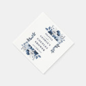 Blauer Navy Elegant Country Floral Couples Dusche Serviette (Ecke)