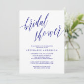 Blauer Navy Elegante Script-Einladung Einladung (Stehend Vorderseite)