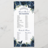 Blauer Navy-Floral Silver Quinceñera Orden des Ere Programm (Rückseite)