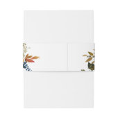 Blauer Navy, Orange & Brown Fall Floral 3 Einladungsbanderole (Rückseitenbeispiel)