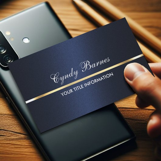 Blauer Navy Shimmer mit Gold Business Card Visitenkarte
