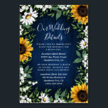 Blauer Navy Sonnenblume Rustikale Hochzeitsplantat Tischnummer<br><div class="desc">Navy Blue Sunflower Rustic Wedding Insert Cards - ein marinebasierter,  blauer Holzfußboden,  der mit Aquarelle,  Sonnenblumen,  Grünpflanzen,  Babyatmen und Lilie aus dem Tal verziert ist.</div>