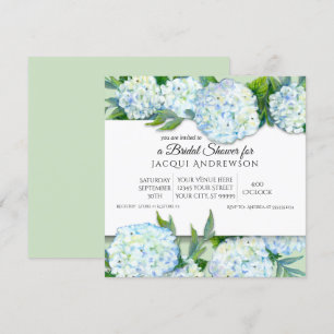 Blauer Navy und Weiß Hydrangea Brautparty Einladung