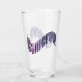 Blauer Nebel Cameron Name mit Teddies, Glas (Rückseite)