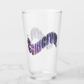 Blauer Nebel Cameron Name mit Teddies, Glas (Vorderseite)