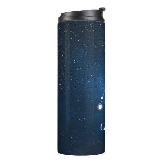 Blauer Nebel Capricorn Zodiac Zeichen Thermosbecher (Nach links gedreht)