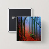 Blauer Nebel in gestrichenem Wald Button (Vorne & Hinten)
