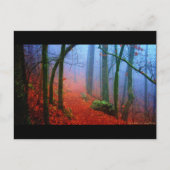 Blauer Nebel in gestrichenem Wald Postkarte (Vorderseite)