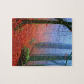 Blauer Nebel in gestrichenem Wald Puzzle (Horizontal)