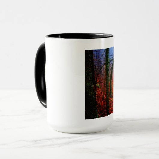 Blauer Nebel in gestrichenem Wald Tasse (Vorderseite Links)